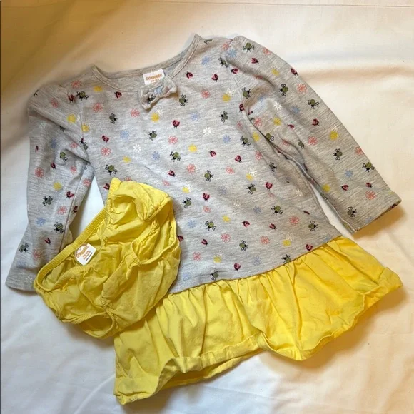 Gymboree Casual Gray and Yellow Dress with Vibrant Style - Picture 1 of 8
